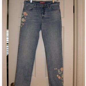 Lucky Brand Legend Women’s Embroidered Flowers Mid Rise Jeans Size 12/31
